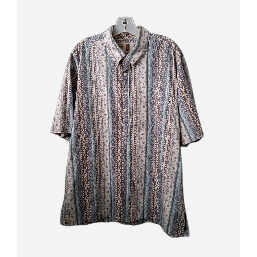 Vintage Tori Richard Men's XL Reverse Print All Over Hawaiian Popover Shirt - Picture 2 of 13